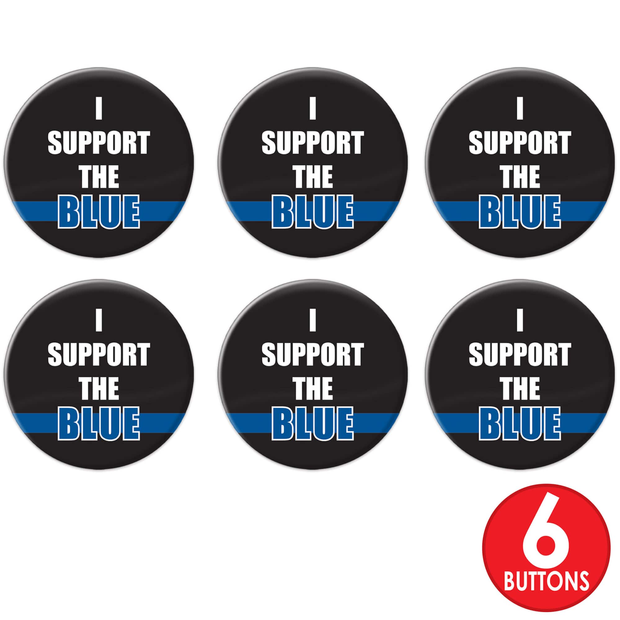 Beistle 2" I Support The Blue Buttons, 6ct.